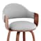 Armen Living Daxton 26" Gray Faux Leather and Walnut Wood Bar Stool LCDXBAWAGR26 - alternate 10